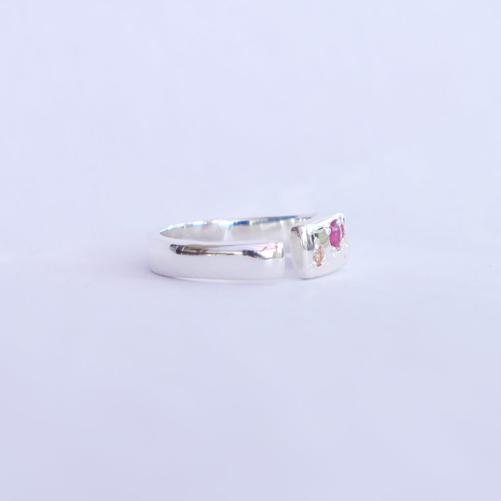 Lume Duo Signet Ruby + Champagne