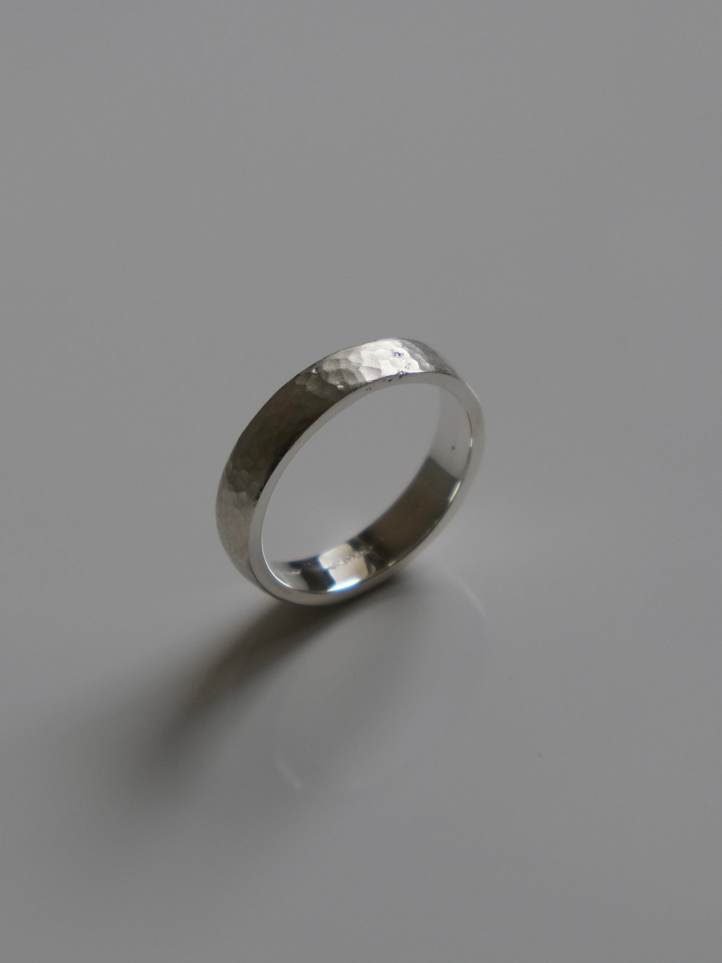 5mm Hammed Silver Men's Wedding Band