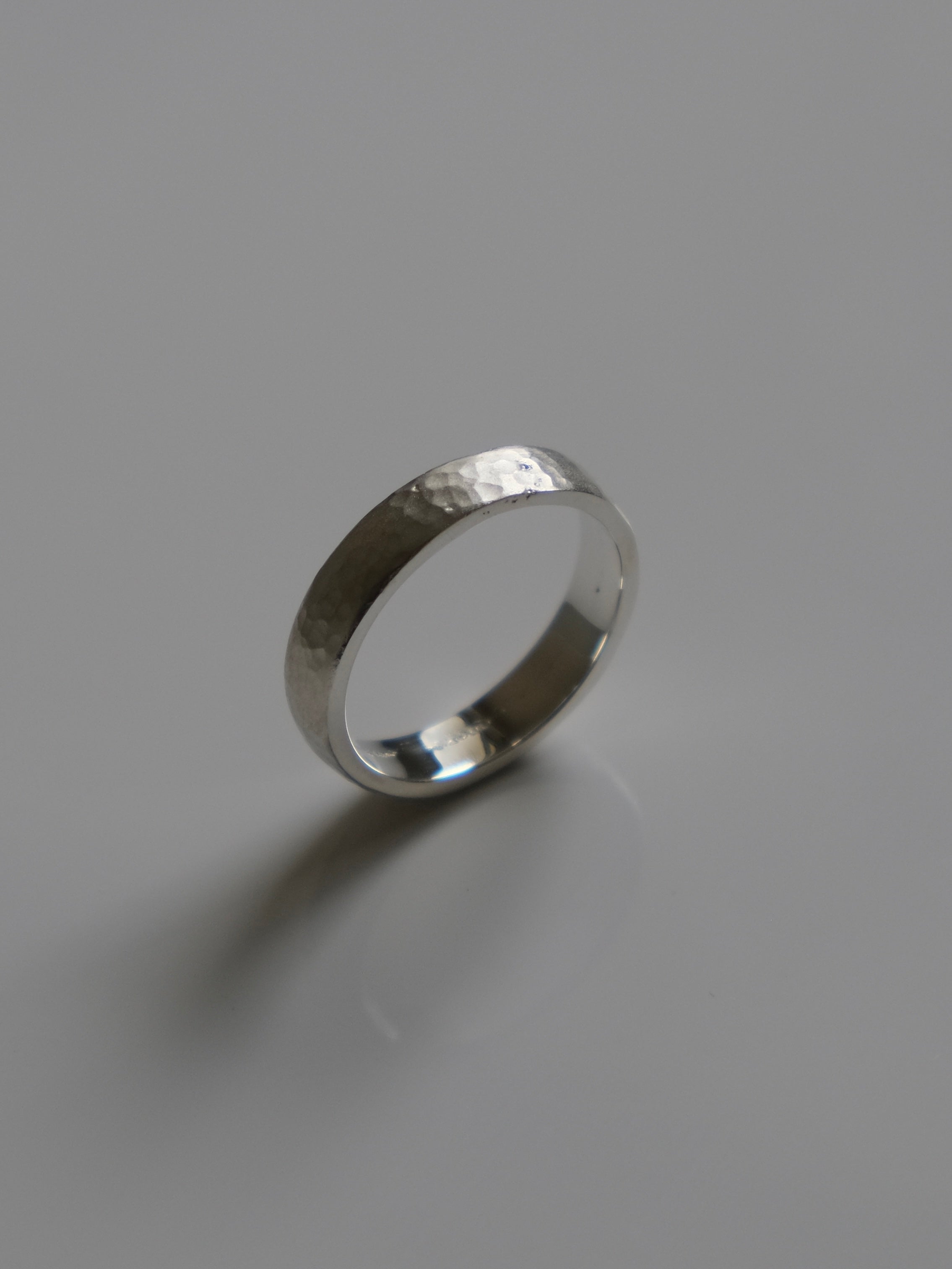 5mm Hammed Silver Men's Wedding Band