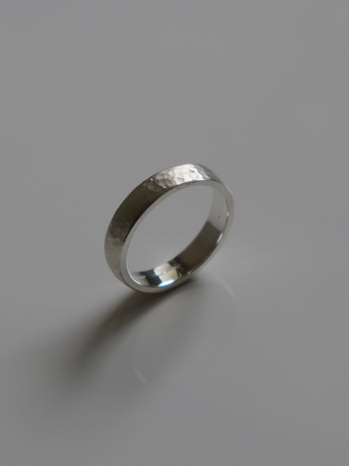 5mm Hammed Silver Men's Wedding Band
