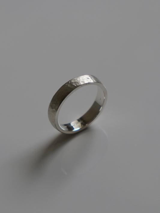 5mm Hammed Silver Men's Wedding Band