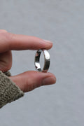 5mm Hammed Silver Men's Wedding Band