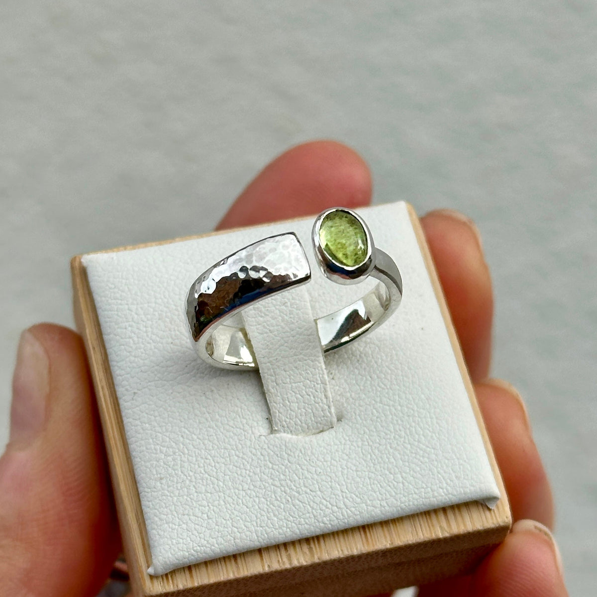 Peridot Memorial Ashes Ring