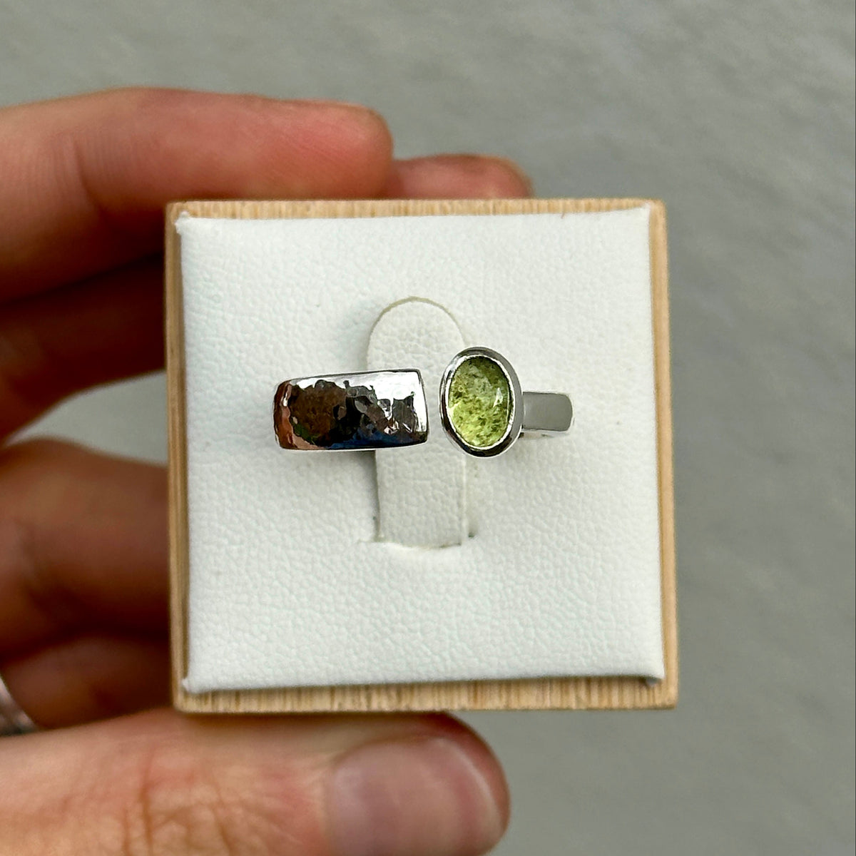Peridot Memorial Ashes Ring