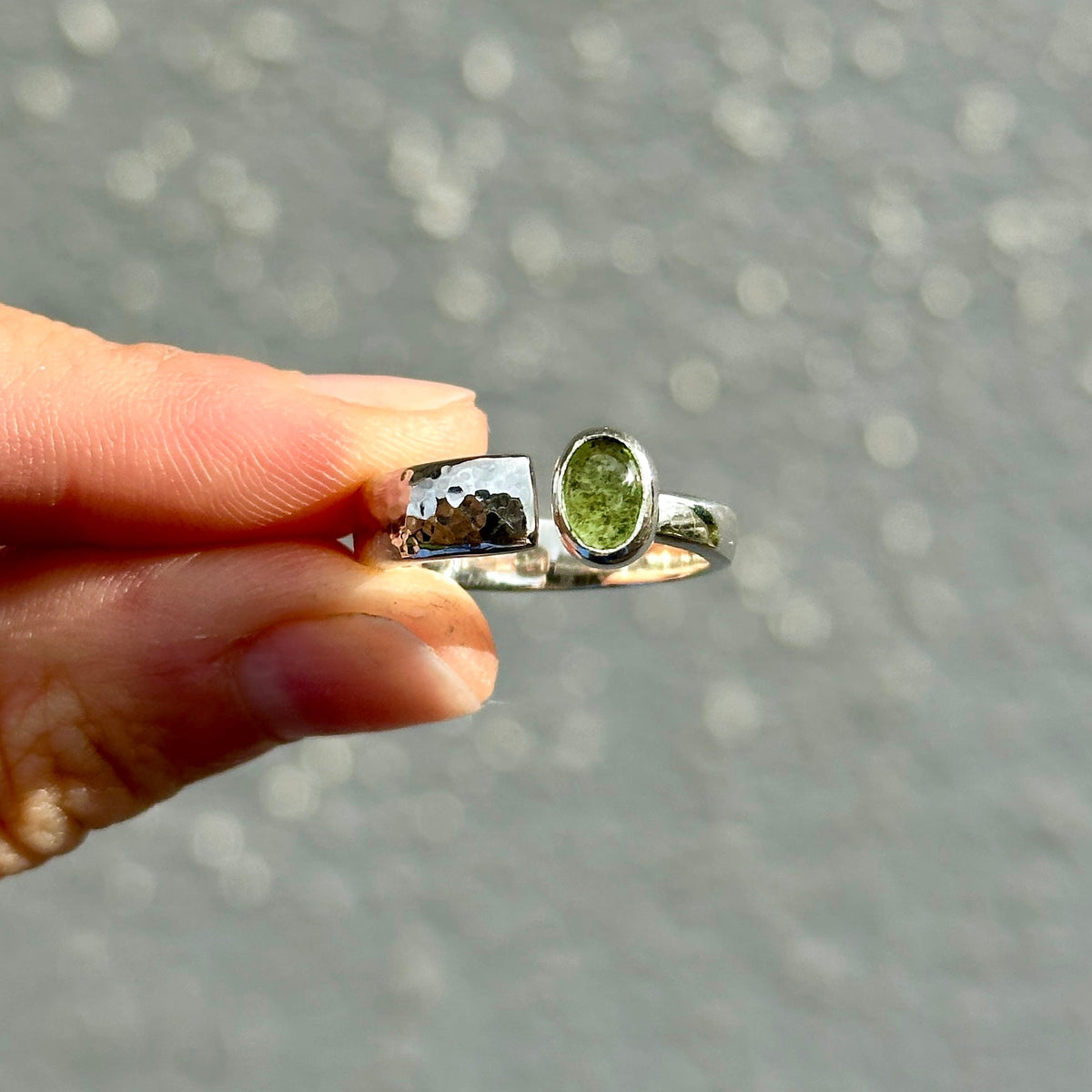 Peridot Memorial Ashes Ring