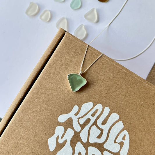 Heart Silhouette Sea Glass Pendant