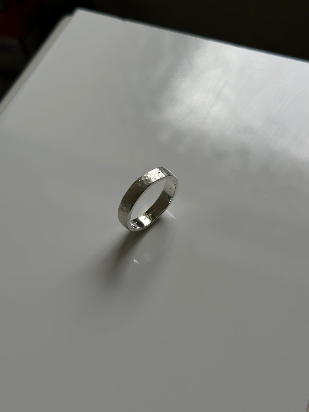 5mm Hammed Silver Men's Wedding Band