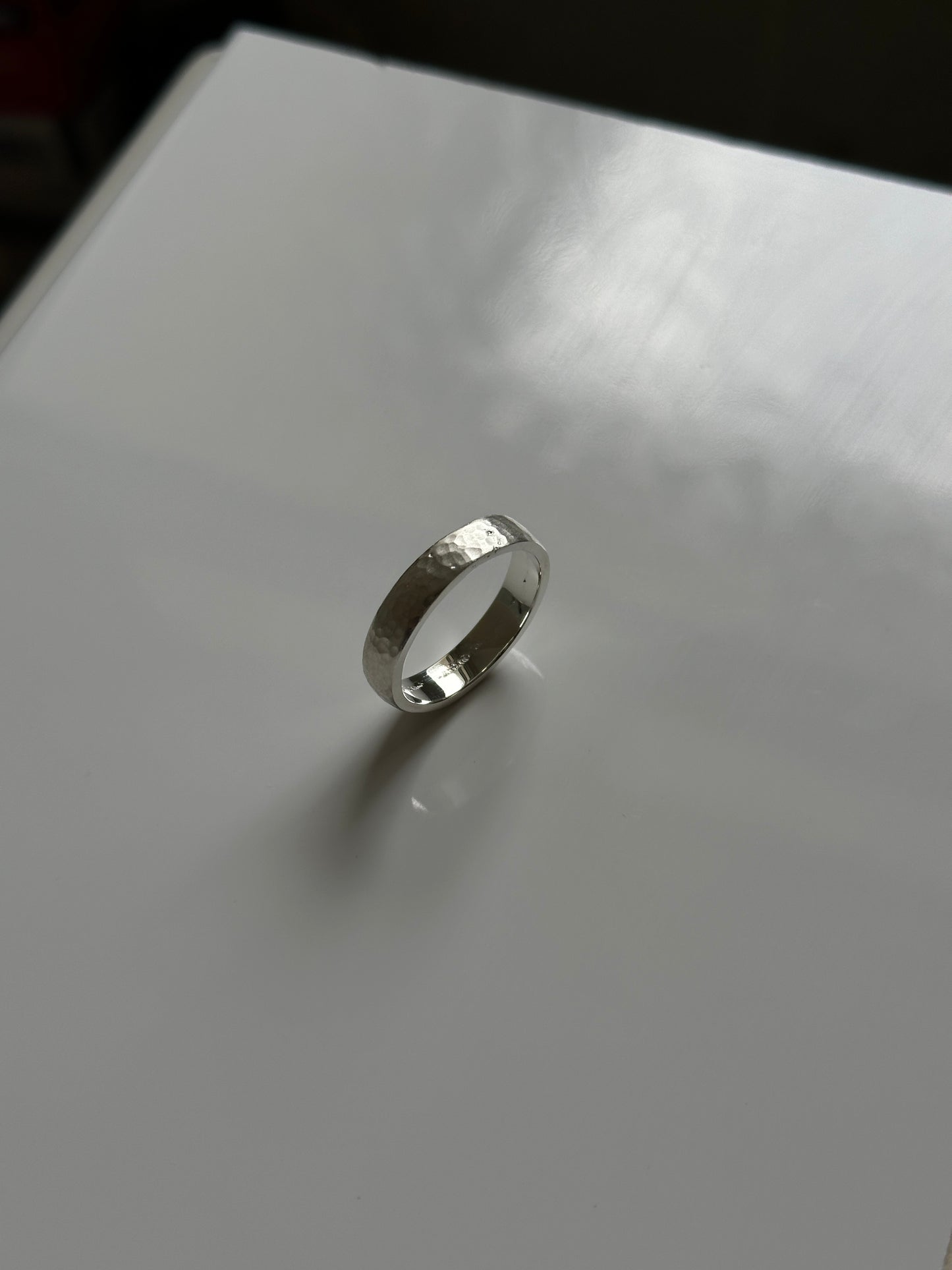 5mm Hammed Silver Men's Wedding Band