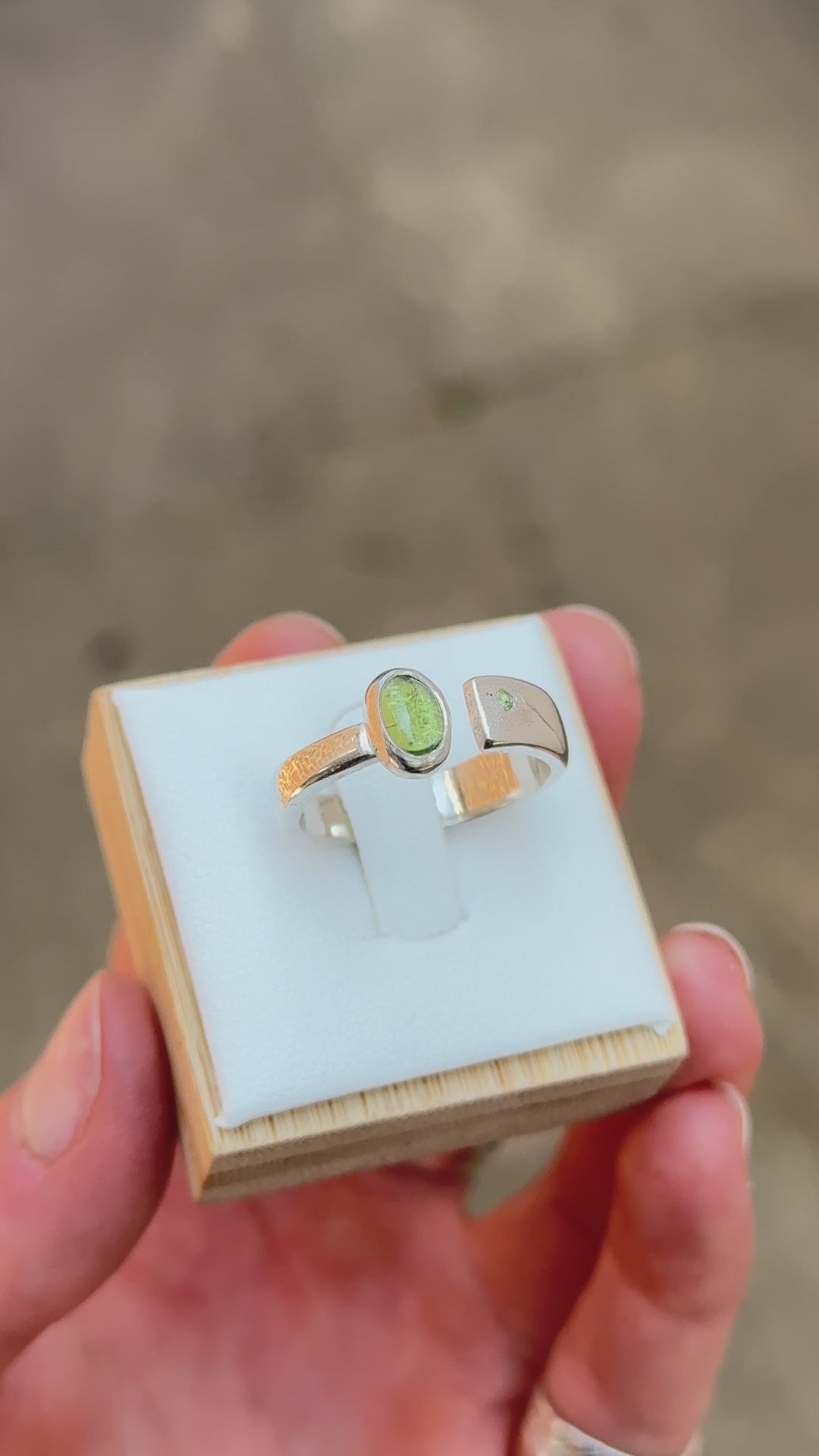 Peridot Memorial Keepsake Ring